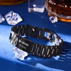 Personalized Spotify Code Bracelet with Your Photo Perfect Gift for Couple for Anniversary