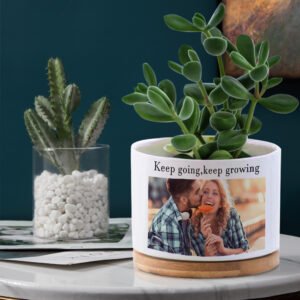 Custom Photo Flower Planter Pot Personalized Ceramic Succulent Plant Pot