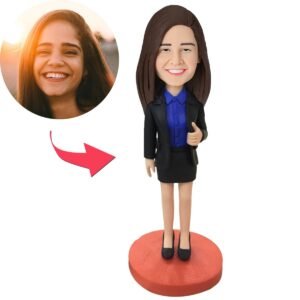 Best Employee Trophy Base Female Executive Custom Bobblehead With Engraved Text