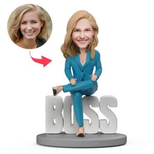 Domineering Lady Boss WORLD BEST BOSS Custom Bobblehead with Engraved Text