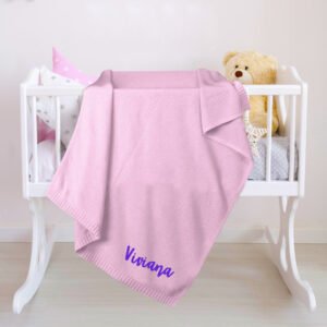 Custom Baby Blanket Embroidered Name Stroller Blanket for Newborn Baby Gift