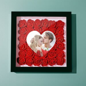 Custom Photo Flower Shadow Box Personalized Heart Flower Shadowbox Frame Gift