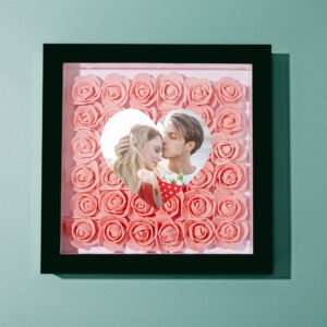 Custom Photo Flower Shadow Box Personalized Heart Flower Shadowbox Frame Gift