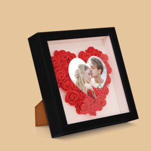 Custom Photo Flower Shadow Box Personalized Heart Flower Shadowbox Frame Gift