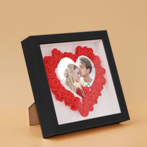 Custom Photo Flower Shadow Box Personalized Heart Flower Shadowbox Frame Gift