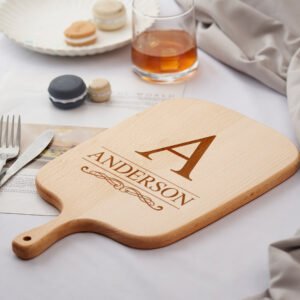 Engraved Wood Chopping Board with Handle Personalized Kitchen Bread Meat Cheese Fruit Chopping Board