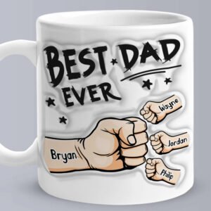 Personalized 3D Inflated Effect Coffee Mug - Best Dad Ever Gifts for Father's Day