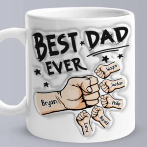 Personalized 3D Inflated Effect Coffee Mug - Best Dad Ever Gifts for Father's Day