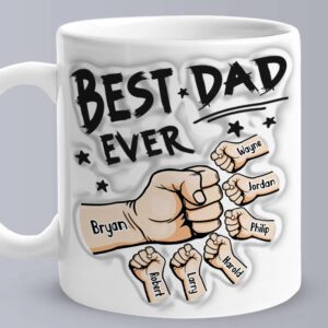 Personalized 3D Inflated Effect Coffee Mug - Best Dad Ever Gifts for Father's Day