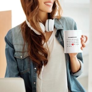 Customised Name Calendar Mugs with Picture For Anniversary