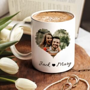 Personalized Couple Heart Custom Photo Mug