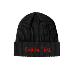 Custom Text Knitted Hat Unisex Beanie Hat Winter Warm Cap for Adult