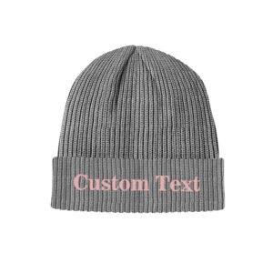 Custom Text Knitted Hat Unisex Beanie Hat Winter Warm Cap for Adult