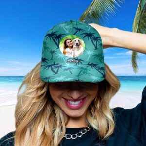 Personalized Photo and Name Hawaiian Style Baseball Cap Gifts for Women Men Unisex