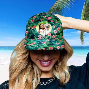 Personalized Photo and Name Hawaiian Style Baseball Cap Gifts for Women Men Unisex