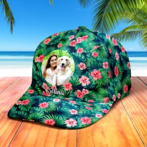 Personalized Photo and Name Hawaiian Style Baseball Cap Gifts for Women Men Unisex