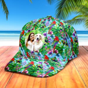 Personalized Photo and Name Hawaiian Style Baseball Cap Gifts for Women Men Unisex