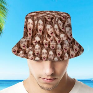 Custom Bucket Hat Unisex Face Mash Bucket Hat Personalize Beach Sports Hat with Pet Face