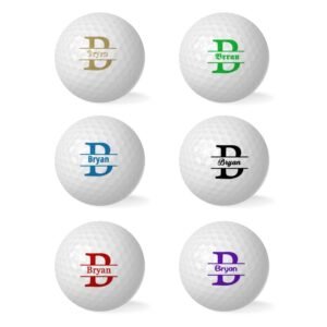 Personalized Monogram Golf Balls Custom Golf Ball Set of 6 Gifts for Golf Lover