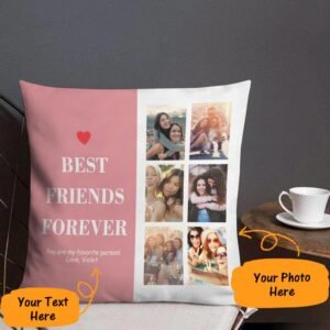 Personalized Best Friends Forever Photo Pillow Decorative Pillow Gift for Friends 45*45cm=17.72*17.72in