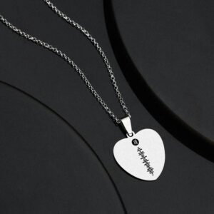 Scannable Spotify Code Necklace Engraved Heart Photo Necklace -Best Gifts for Your Lover