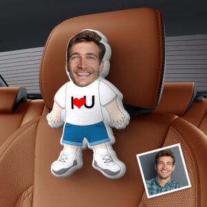 Personalized  Face Car Seat Pillow  I LOVE U Customized Soft Face Pillow For Car and Chair