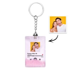 Custom Photo Scannable Spotify Code Illuminated Quicksand Keychain Gift