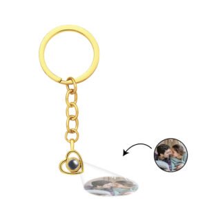 Custom Heart-shaped Hollow Photo Projection Keychain Couple Gifts