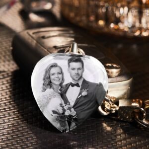 Custom Photo Keychain Crystal Keychain White And Black Filter Perfect Gift For Valentine's Day