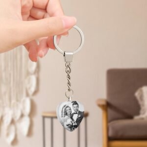 Custom Photo Keychain Crystal Keychain White And Black Filter Perfect Gift For Valentine's Day