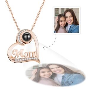 Custom Projection Necklace Heart-shaped Gifts for Mum