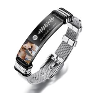 Gift for Him Photo Bracelet Spotify Code Bracelet Metal Bracelet Scannble Music Gift