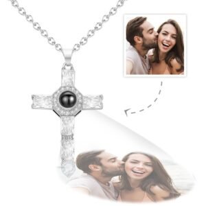 Custom Photo Projection Necklace Cross Commemorative Gifts