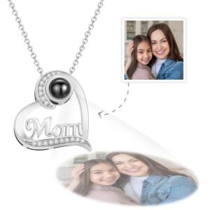 Custom Projection Necklace Heart-shaped Gifts for Mum