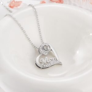 Custom Projection Necklace Heart-shaped Gifts for Mum