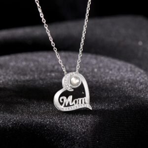 Custom Projection Necklace Heart-shaped Gifts for Mum