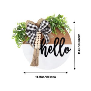 Welcome Sign for Front Door Wood Farmhouse Wreath Porch Decor Hanging Decoration Gifts