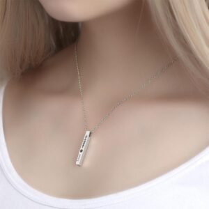 Personalized Custom Music Scan Song Spotify Code Necklace Flexible Square Shaped Bar Necklace Engraved Name Pendant Jewelry Gift